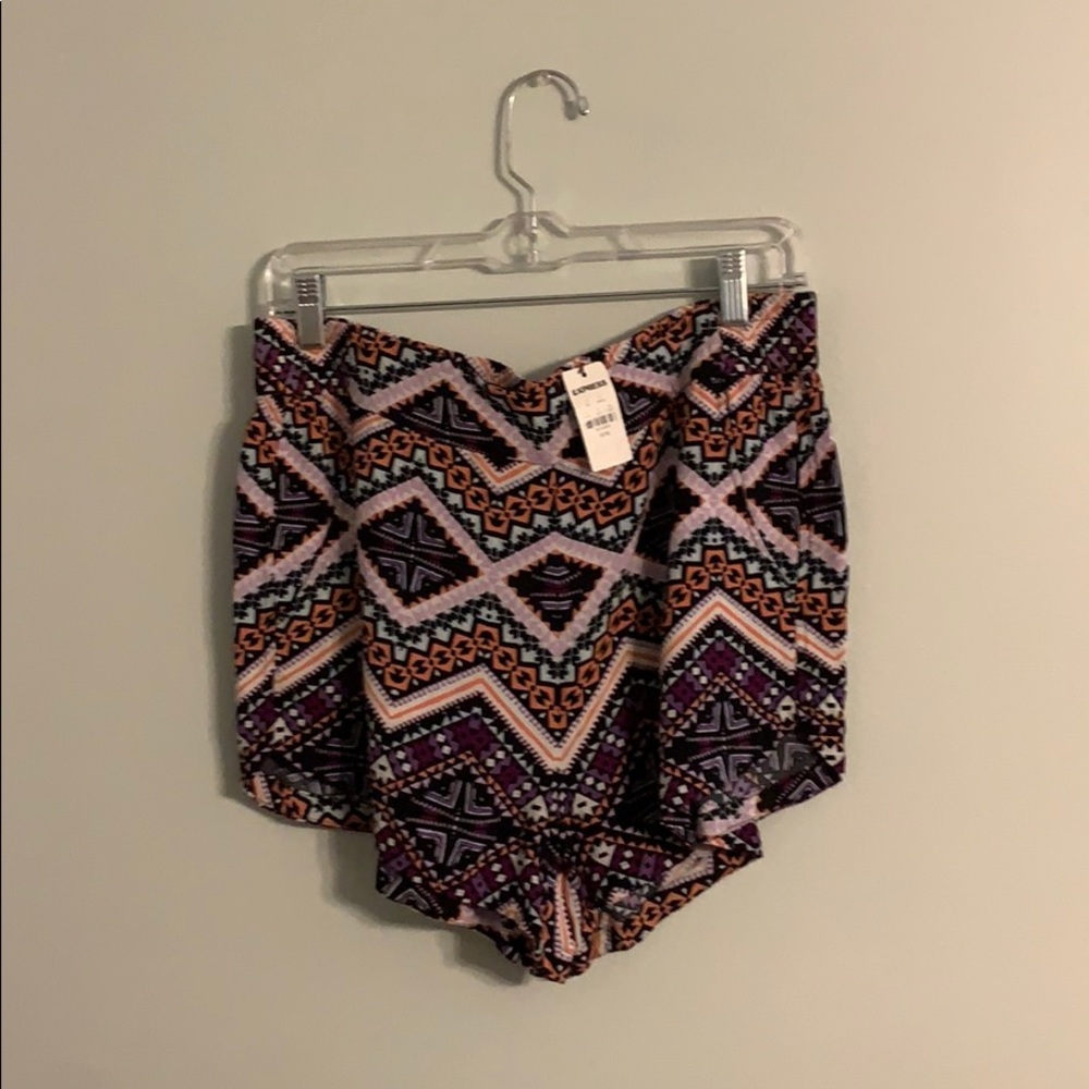 Aztec Print Elastic Shorts